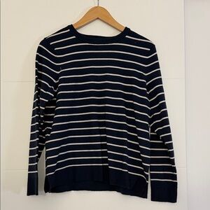 Style & Co. Navy and White Striped Sweater